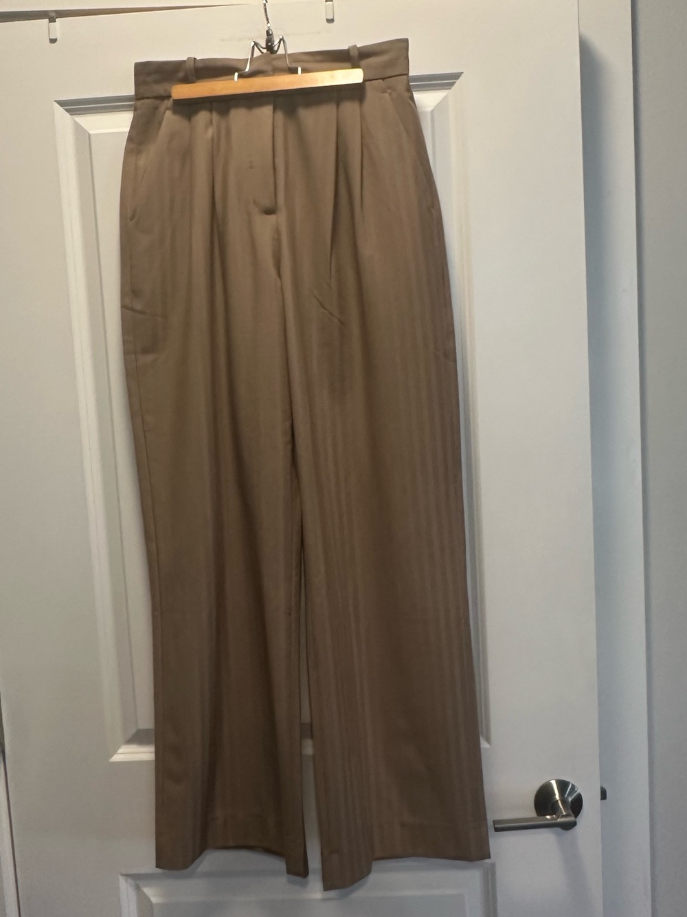Abercrombie & Fitch Curve Love Sloane Tailored Wide Leg Pants - Tan Size 28 Regu